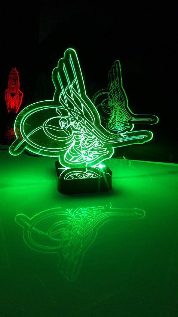 3D GECE LAMBASI KİŞİYE ÖZEL TUĞRA