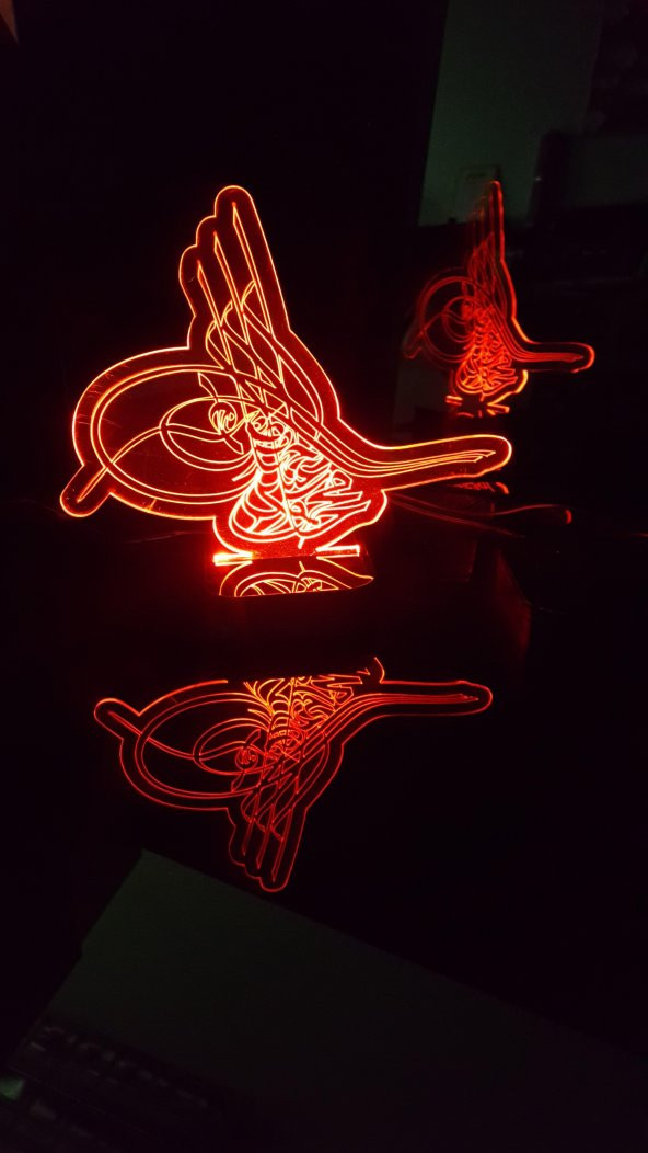 3D GECE LAMBASI KİŞİYE ÖZEL TUĞRA - 2