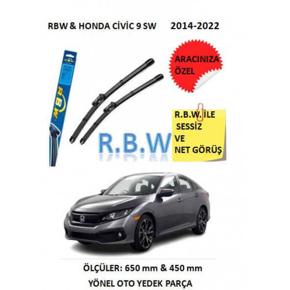 RBW Honda Civic 9 SW (2014-2022) Aracınıza Özel Muz Tip Silecek Takımı