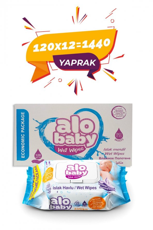 Alobaby Ekopack Islak Havlu 120li - 12 X 120li - 1440 Adet