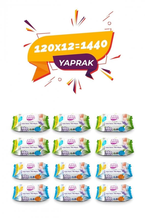 Alobaby Ekopack Islak Havlu 120li - 12 X 120li - 1440 Adet - 2