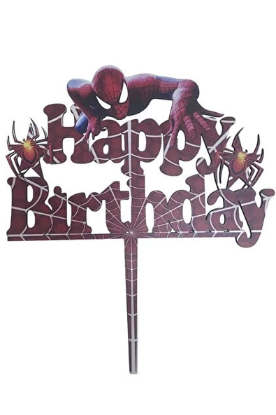 Benim Marifetlerim Spiderman Ahşap Pasta Süsü 25 cm ürün görseli