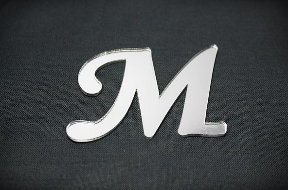 Benim Marifetlerim M Harfi Gümüş Aynalı Pleksi 4 cm