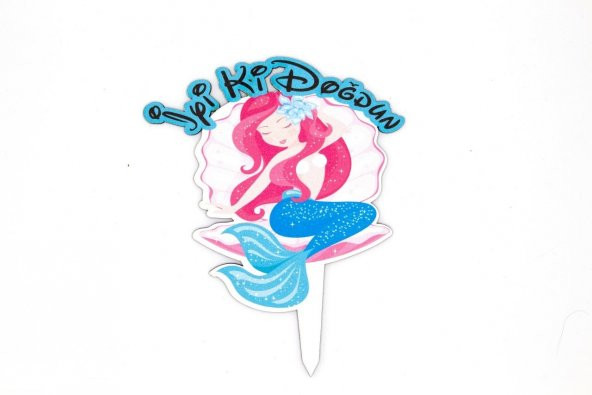 Benim Marifetlerim  Acar Süs Deniz Kızı Ahşap Pasta Süsü ürün görseli