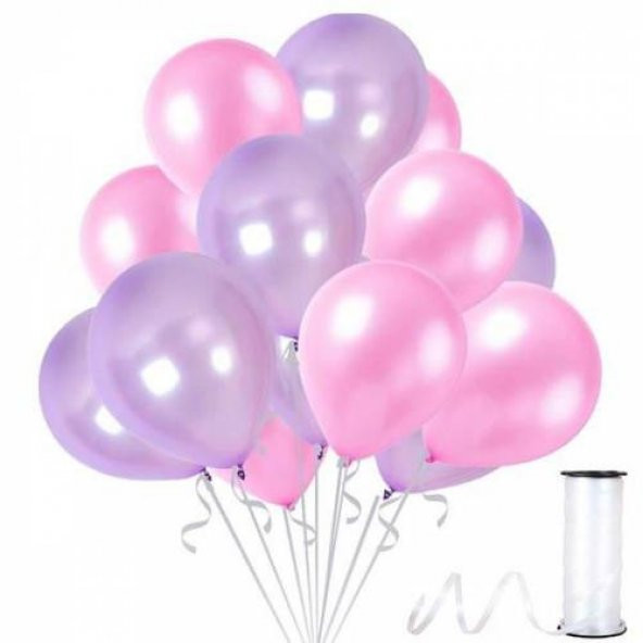 Benim Marifetlerim  Metalik Lila Pembe Balon 12 inch 20 Adet
