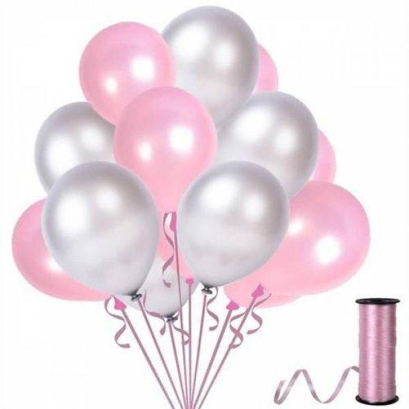 Benim Marifetlerim Metalik Pembe Gümüş Balon 12 inch 5 Adet