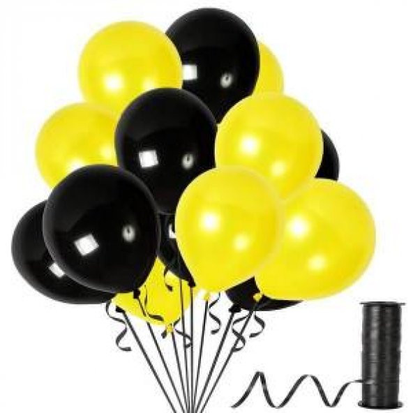 Benim Marifetlerim Metalik Sarı Siyah Balon 12 inch 20 Adet