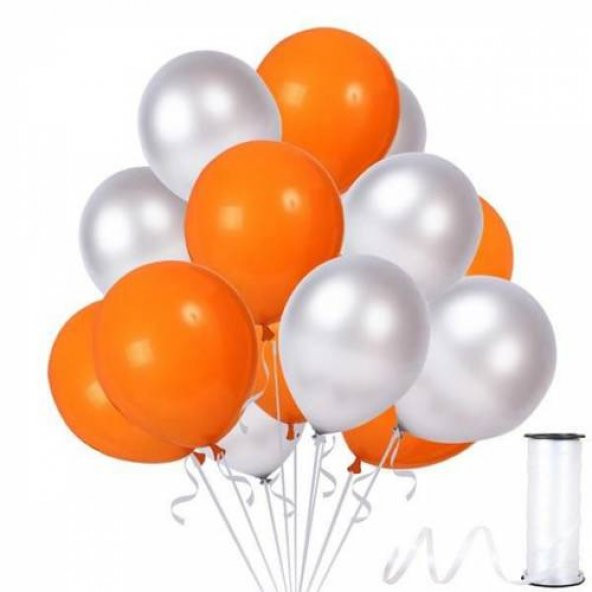 Benim Marifetlerim  Metalik Turuncu Gümüş Balon 12 inch 5 Adet