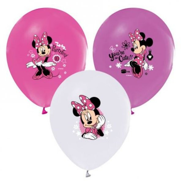 Benim Marifetlerim  Minnie Mouse Baskılı Balon 12 inch 25 Adet