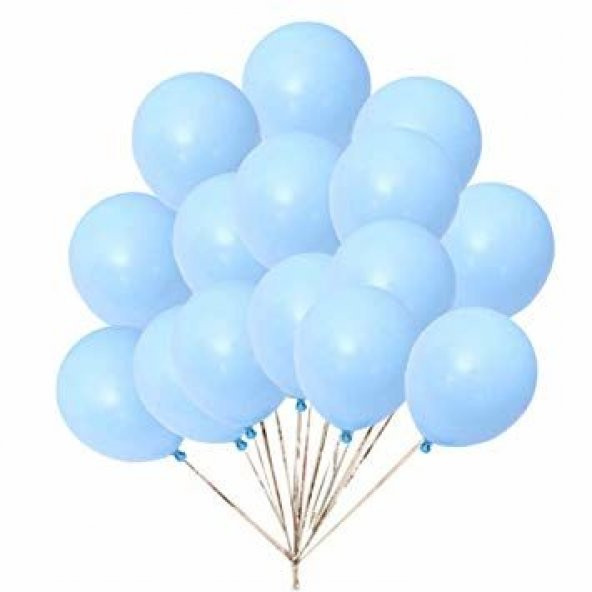 Benim Marifetlerim  Mavi Pastel Makaron Balon 12 inch 30 Adet