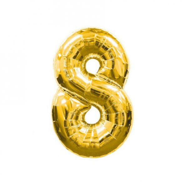 Benim Marifetlerim 8 Rakamı Altın Folyo Balon 40 inch 90 cm ürün görseli