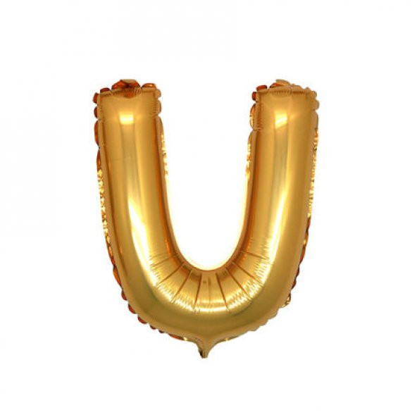 Benim Marifetlerim U Harfi Altın Folyo Balon 16 İnch 40 cm - 1