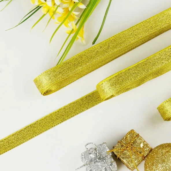 Benim Marifetlerim Simli Altın Kurdele 2 cm 10 Metre ürün görseli 1