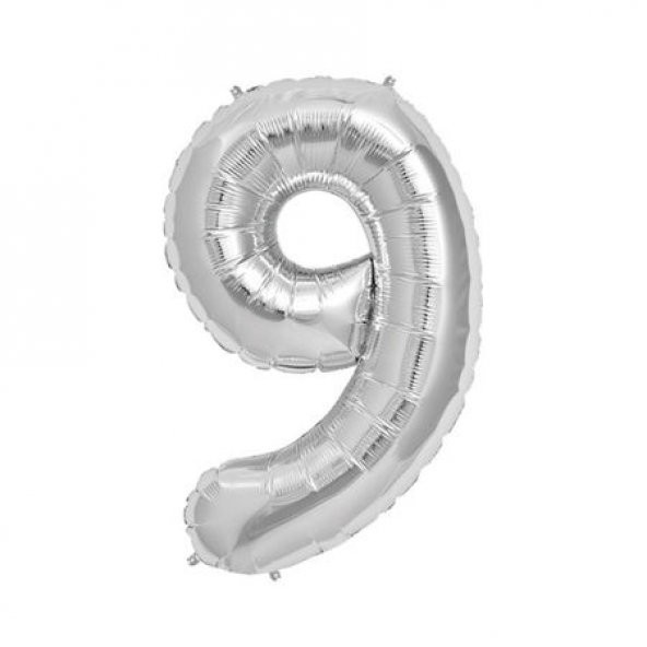 Benim Marifetlerim 9 Rakamı Gümüş Folyo Balon 16 inch 40 cm