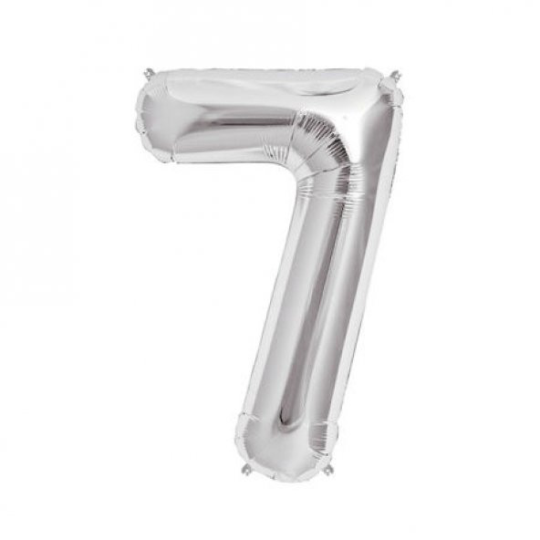 Benim Marifetlerim 7 Rakamı Gümüş Folyo Balon 16 inch 40 cm