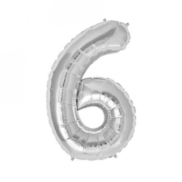 Benim Marifetlerim 6 Rakamı Gümüş Folyo Balon 16 inch 40 cm ürün görseli
