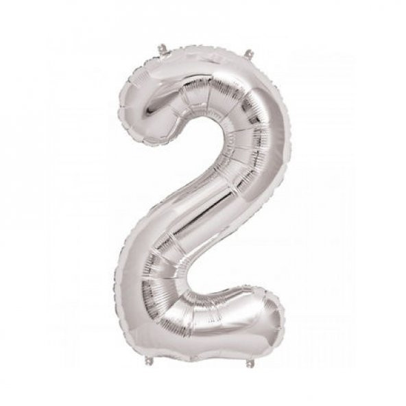 Benim Marifetlerim 2 Rakamı Gümüş Folyo Balon 16 inch 40 cm