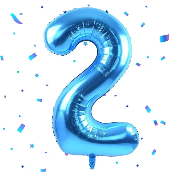 Benim Marifetlerim 2 Rakamı Mavi Folyo Balon 40 inch 90 cm ürün görseli