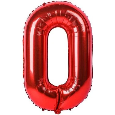 Benim Marifetlerim 0 Rakamı Kırmızı Folyo Balon 40 inch 90 cm ürün görseli