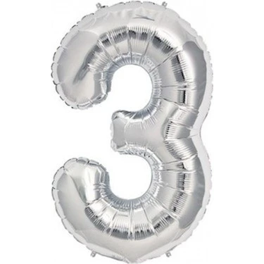 Benim Marifetlerim 3 Rakamı Gümüş Folyo Balon 34 inch 86 cm ürün görseli