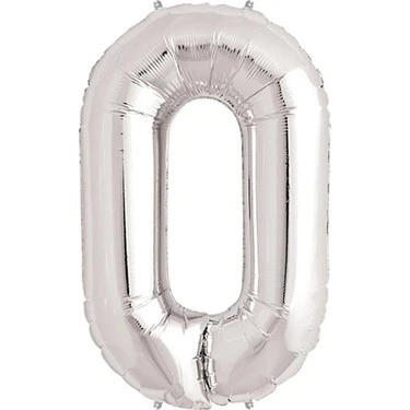 Benim Marifetlerim 0 Rakamı Gümüş Folyo Balon 34 inch 86 cm ürün görseli