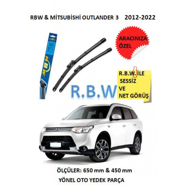 RBW Mitsubishi Outlander 3 (2012-2022) Aracınıza Özel Muz Tip Silecek Takımı