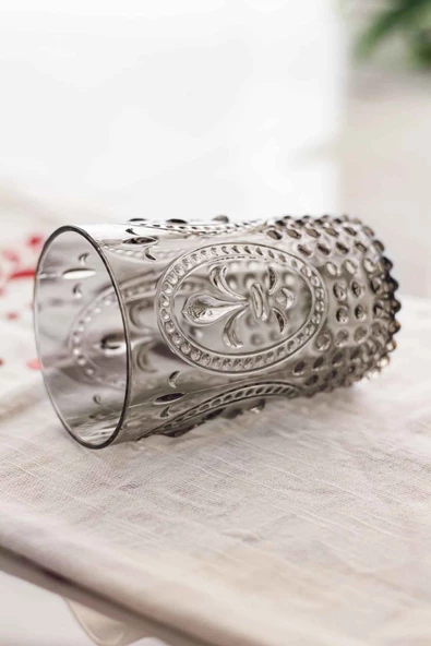 Akrilik Füme 6'lı Kısa Bardak & Su Meşrubat Kahve Yanı Bardağı 400 ml ( Cam Değildir ) - 2