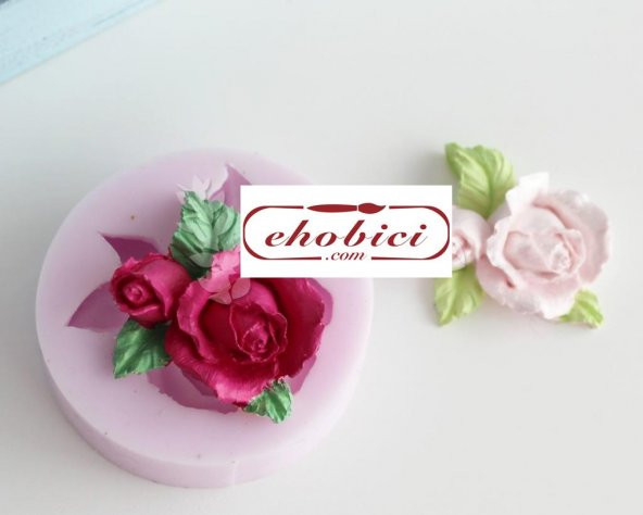 Yapraklı Gül Çiçek 6x4,5cm - Resim 2