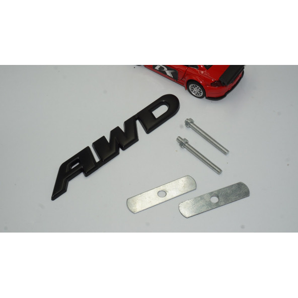 DK AWD All Wheel Drive Ön Panjur Siyah Metal 3D Yazı Logo - Resim 2