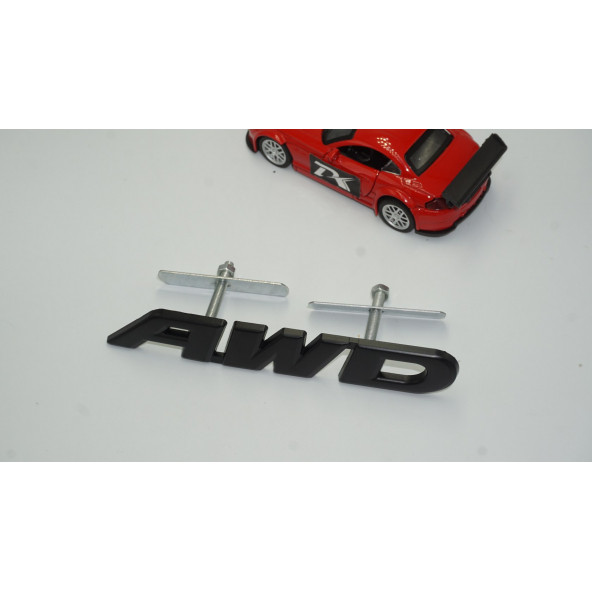 DK AWD All Wheel Drive Ön Panjur Siyah Metal 3D Yazı Logo - Resim 3