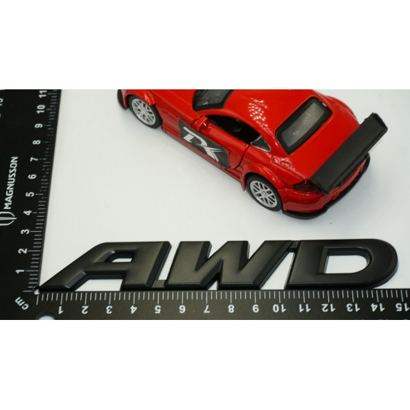 DK AWD All Wheel Drive Ön Panjur Siyah Metal 3D Yazı Logo - Resim 5