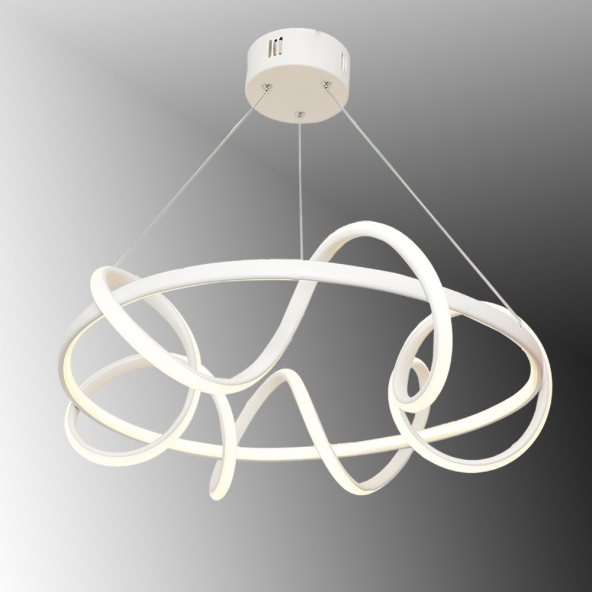 TT314-BY TT Aydınlatma Büyük Sarmal Modeli Mat Beyaz Led Avize