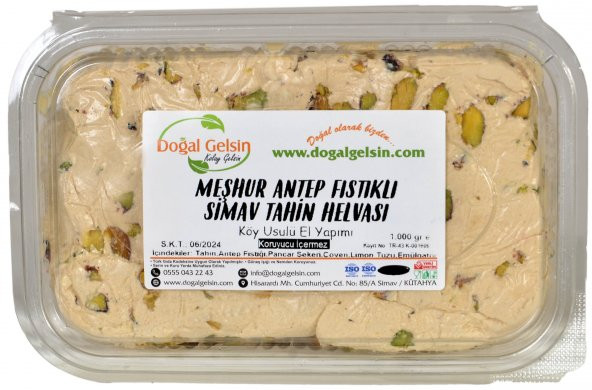 Doğal Gelsin Meşhur Antep Fıstıklı Simav Tahin Helvası - 1.000 gr