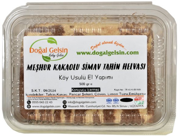 Doğal Gelsin Meşhur Kakaolu Simav Tahin Helvası - 500 gr