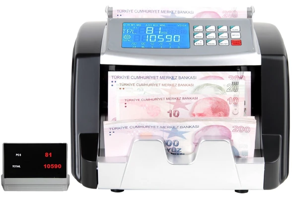 Baove GB7100S Karışık Para Sayma Makinesi - TL - Euro - Usd - Türkçe Sesli Uyarı + Müşteri Ekranı - 2