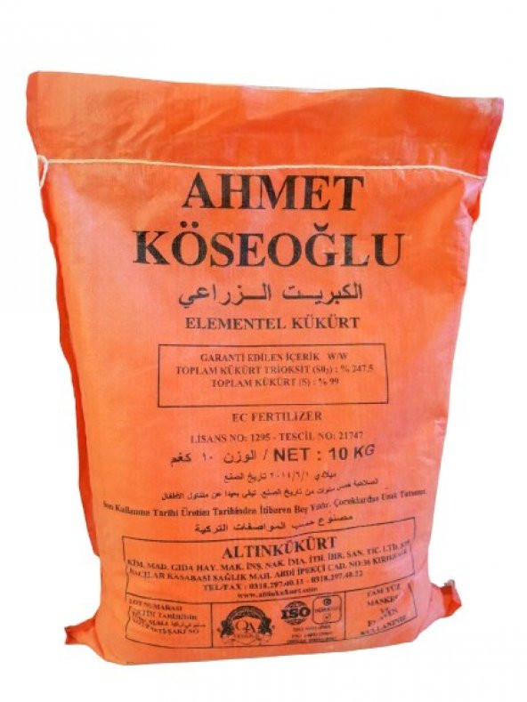 Köseoğlu Toz Kukürt 10 Kg Orijinal Paket