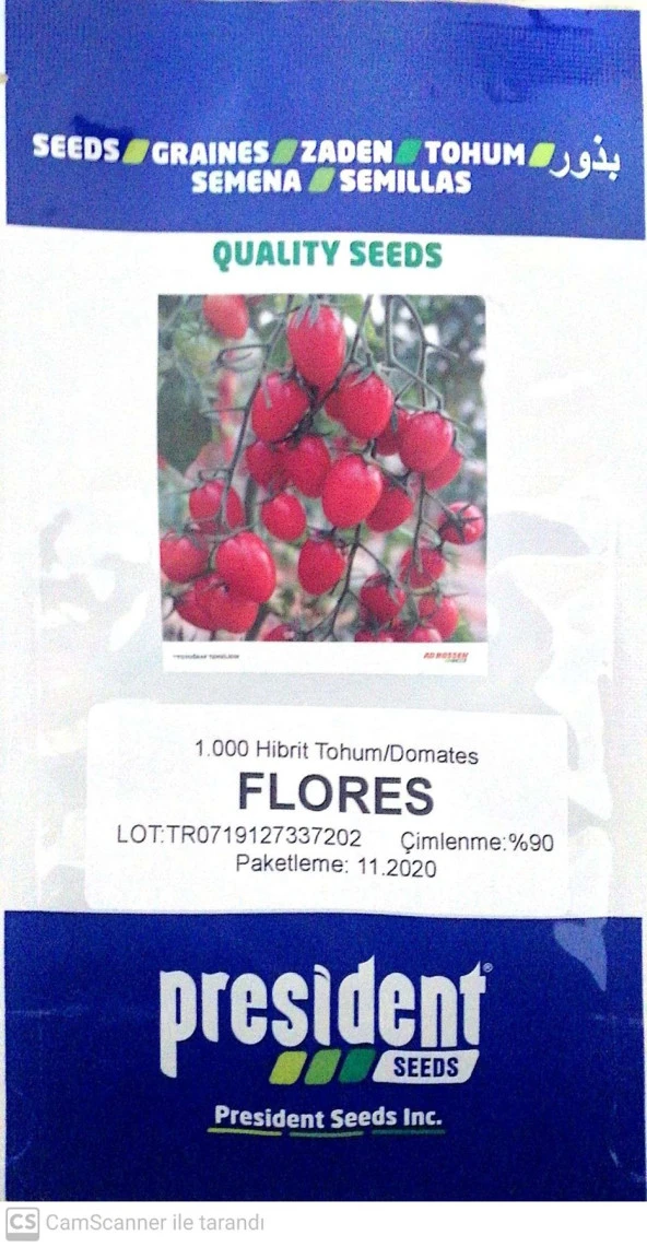 Flores F1 (Sırık Çeri Domates) Hibrit Tohum (1000 adet)