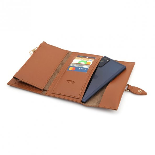 PRS Kadın Cüzdan Soft Dokulu Yumuşak Deri Cep Telefon Ve Para Bölmeli Kartlık Yağmur Model - 6