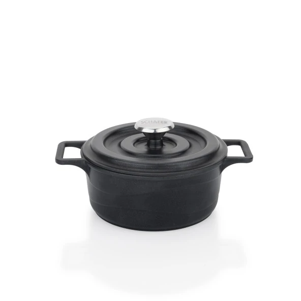 Schafer Retro Cast Mini Döküm Tencere Seti 5 Parça-Siyah - 7