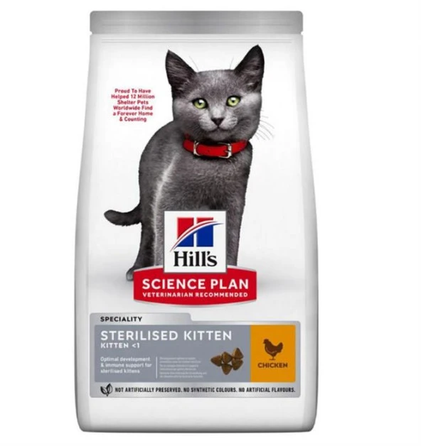 Hills Sterilised Kitten Tavuklu Kısırlaştırılmış Yavru Kedi Maması 1,5kg
