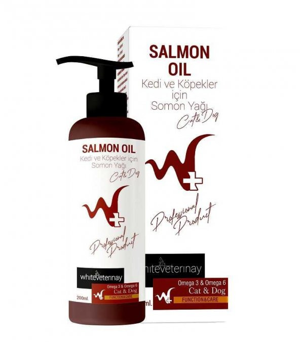 WhiteVeterinay Salmon Oil Cat&Dog 200 ML ( Omega 3 Ve 6 Içerikli Somon Yağı )