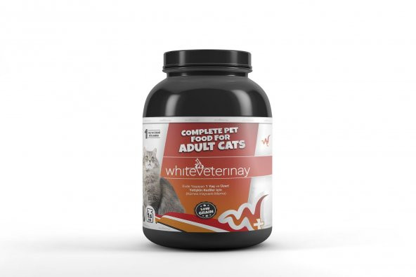 WhiteVeterinay Az Tahıllı Yetişkin Kümes Hayvanlı Kedi Maması 1,5 KG