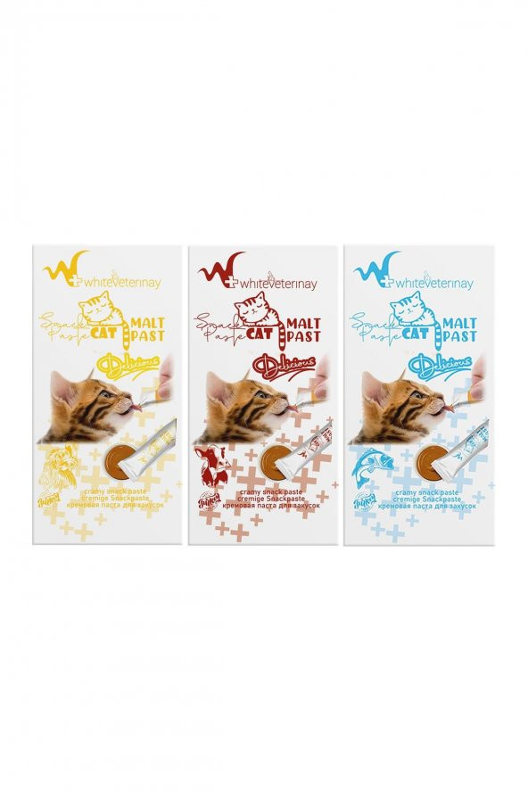 WhiteVeterinay Creamy Karma Sıvı Kedi Ödülü 4x15 Gr - 3 ADET