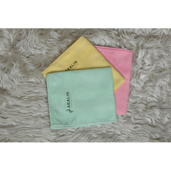 Akalın Orijinal 3'lü Profesyonel Mikrofiber Temizlik Bezi - Ithal Ürün - Tek Dokunuş (Pembe-Sarı-Yeşil) - 3
