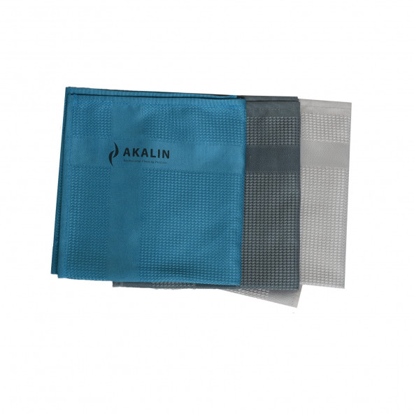 Akalın Orijinal 3'lü Profesyonel Mikrofiber Temizlik Bezi - İthal Ürün - Tek Dokunuş (Açık Gri, Mavi, Koyu Gri) - 2