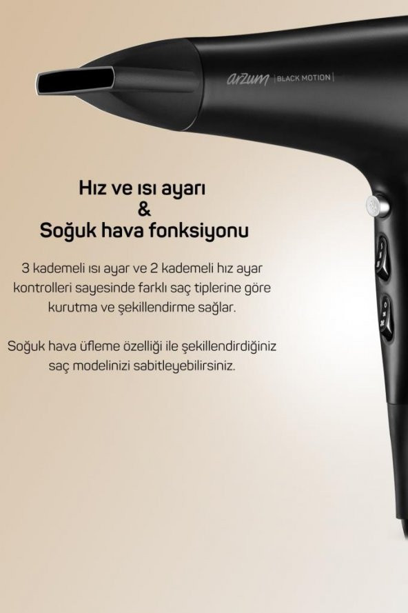 Arzum AR5099 Black Motion Saç Kurutma Makinesi - 5