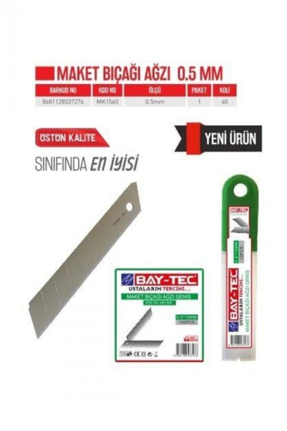 Bay-tec Maket Bıçağı Ağzı 0.5x18 Mm (mk1560)