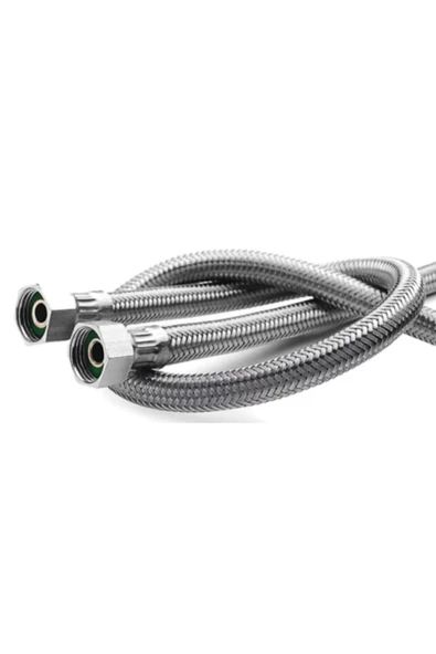 3/8 - 3/8 50cm Çelik Örgülü Hortum, Klozet, Taharet Bağlantı Hortumu - 2