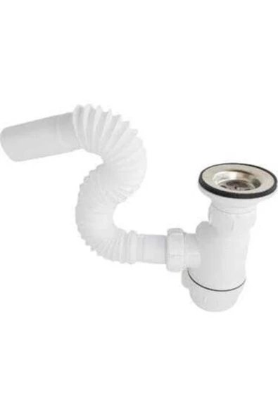 Körüklü Tahliye Taslı Lavabo Evye Sifonu - Depolu Lavabo Evye Gider Borusu - 2