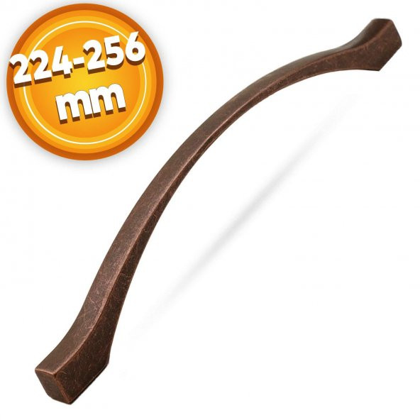 Çekmece Mutfak Dolap Kapak Kulpu Kulbu 224-256 mm Antik Bakır Metal Kulp ürün görseli